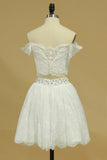 2024 Boat Neck A Line Homecoming Dresses Lace Two P7PJRGZM