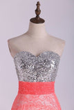2024 Sweetheart Prom Dress Beaded Bodice Twist Back Straps With PJL1AX16