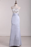 2024 Strapless Mermaid Satin With Beads And Jacket Mother Of PNDTCJLA