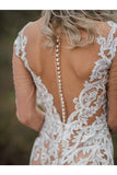 Long Sleeves Boho Wedding Dress With Appliques Mermaid STGP22A7X4E
