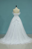 2024 A Line Wedding Dresses Scoop Tulle With Applique PTEX1PLB