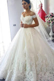 Ball Gown Off the Shoulder Sweetheart Wedding Dresses with Lace up, Wedding Gowns STG15561