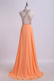 2024 Halter A-Line/Princess Prom Dresses Tulle&Chiffon Sweep P7551LQ9