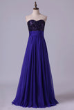 2024 Sweetheart A Line Prom Dress Beaded Bodice With Shirred PJLH4ZEX