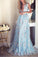 2022 Sky Blue Prom Dresses See Through Embroidery Formal PCJCN467