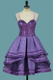2024 A Line Lace High Low Homecoming Dress PDL4GBL7