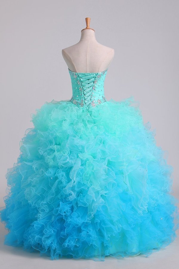 2022 Quinceanera Dresses Ball Gown Floor Length With Beads PYFBGHXR