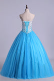 2024 Bicolor Quinceanera Dresses Sweetheart Ball Gown Floor-Length With Beads Tulle Lace PK7YFHXX