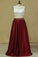 2022 Prom Dresses A-Line Scoop Floor-Length Satin & Lace Open PAQEGEFR