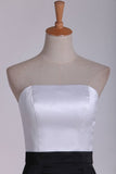 2024 Bicolor Strapless Prom Dresses A Line Floor Length P42NPDLB