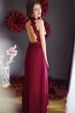2024 High Neck Open Back With Applique Chiffon A Line P8S55SB2