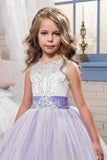 2024 Flower Girl Dresses Scoop Ball Gown Tulle With Applique And P2B63536