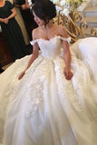 2022 New Arrival Wedding Dresses Ball Gown Tulle With Appliques Off PS63379J