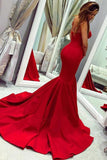 Sexy Red Sweetheart Mermaid Prom Dresses, Strapless Sweetheart Evening Dresses STG15348