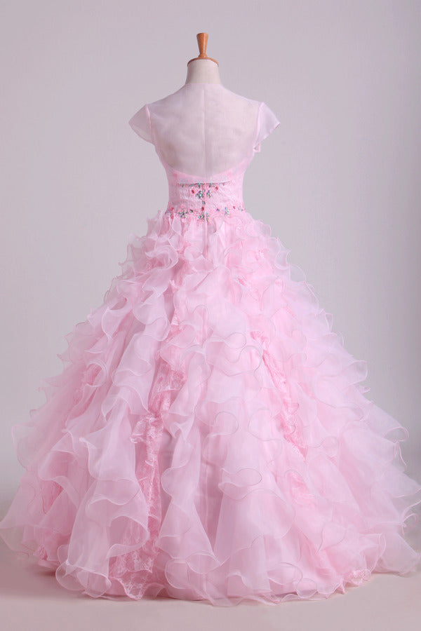 2022 Organza Luxury Quinceanera Dresses Ball Gown Sweetheart Floor-Length With P9PKJY7J