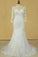 2022 Plus Size Mermaid Open Back Wedding Dresses 3/4 Length Sleeve Tulle With PQMJER5R