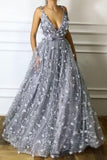 2024 Chic Prom Dresses Straps A Line Lace Prom Dress Beautiful PJBPQDG6