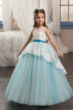 2024 Ball Gown Scoop With Applique Flower Girl Dresses Tulle P58772SD