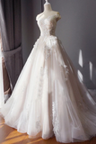 Stunning Off The Shoulder Tulle Wedding Dress With Applique Bridal Dress With Long STGPAE18RA2
