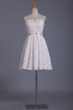 2024 A Line Sweetheart With Beading Homecoming Dresses Lace P3597XPT