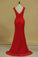 2022 Open Back Sheath V Neck Prom Dresses Lace With Beading Sweep PEF83LHY
