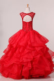 2024 Quinceanera Dresses Organza Scoop With P5SERYQ5