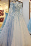 2022 Off The Shoulder Prom Dresses Tulle With Handmade Flowers PYJ1JY17
