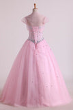 2024 Sweetheart Beaded Bodice Quinceanera Dresse Tulle PT3NR444