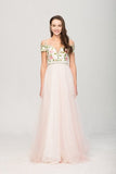 2024 Floral Spaghetti Straps Prom Dresses A Line Tulle Floor PT3T962H