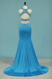 2024 High Neck Two-Piece Prom Dresses Mermaid Spandex PQKH2Q5P