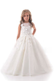 2024 Flower Girl Dresses A Line Scoop Tulle With Beads And PQQ7SZCP