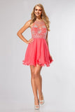 2024 Halter A Line Sexy And Cute Homecoming Dress Short/Mini Chiffon&Tulle PD5S2M9Z