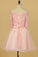 2022 Mid-Length Sleeves With Applique Homecoming Dresses Tulle PAJRNRJX