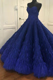 Princess Ball Gown Royal Blue Sweetheart Beads Sweet 16 Quinceanera Dresses STG15588