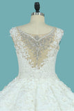 2024 Bateau Top Quality Lace Ball Gown Wedding Dresses P4FDQLE4