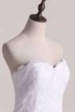 2024 Strapless Wedding Dresses A Line Tulle With P4SAE4NB