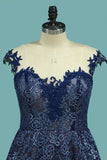 2024 A Line Scoop Cap Sleeves See-Through Lace With Applique PQZFNBN9