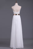 2024 Halter Chiffon With Applique And Slit A Line Prom PGA44FSB