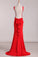 2022 Open Back Evening Dresses Scoop Mermaid Red PF5M5LCT