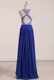2024 Sexy Open Back Scoop Prom Dresses A Line P6XASSY3