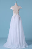 2024 Sexy Beach Wedding Dresses A-Line V-Neck PLQ142S5