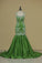 2022 Prom Dresses Spaghetti Straps Satin With Applique And Beads P47FKFR8