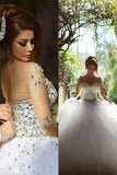 2024 Scoop Wedding Dresses A Line With Beading P44HHFSX