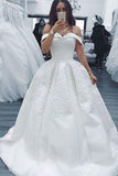 2024 Stunning Satin Wedding Dress Off The Shoulder PAFM7CG5