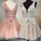 A Line Ivory V Neck Beads Straps Homecoming Dresses with Lace Appliques Short Party Dress