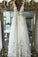 A line 3D Flowers Deep V Neck Ivory Straps Wedding Dresses Simple Boho Bridal Gowns