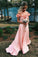 A line Red Off the Shoulder Prom Dresses Sweetheart Flowers Evening Dresses