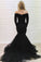 Black Prom Dresses Long Sleeves Off Shoulder Mermaid Party Dresses
