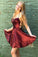 Criss Cross Back Burgundy Sequins Homecoming Dress Spaghetti Straps Sweet 16 Dress