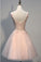 Charming V-neck Backless Short Prom Dresses Homecoming Dresses